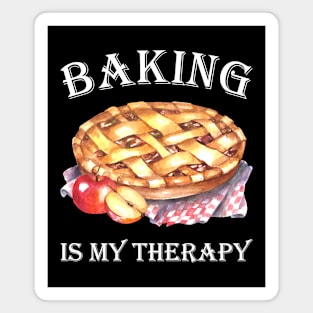 Baking Is My Therapy Apple Pie (White) Magnet